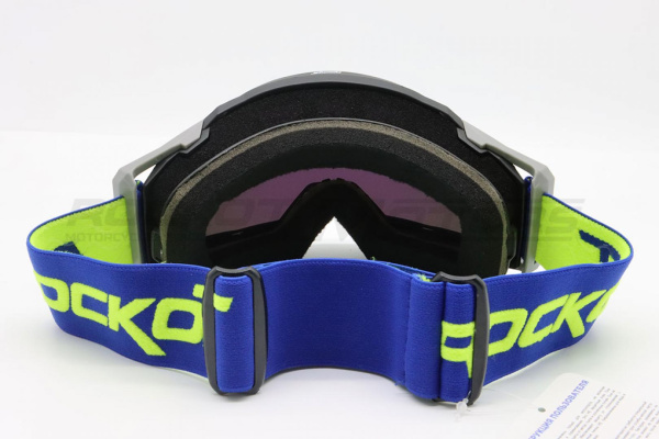 Мотоочки кроссовые ROCKOT (Рокот) RM - 386 (черный - серый/зеленая, REVO, Anti - Scratch/Anti - Fog) | Мототека